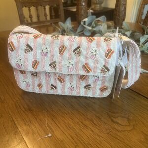 NWT Handcrafted In India Beaded Cupcakes Dessert Shoulder Bag